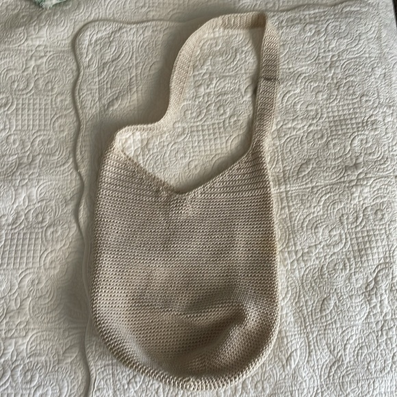 SAK Handcrafted Crochet Tan Knit Hobo Bag - Picture 3 of 4